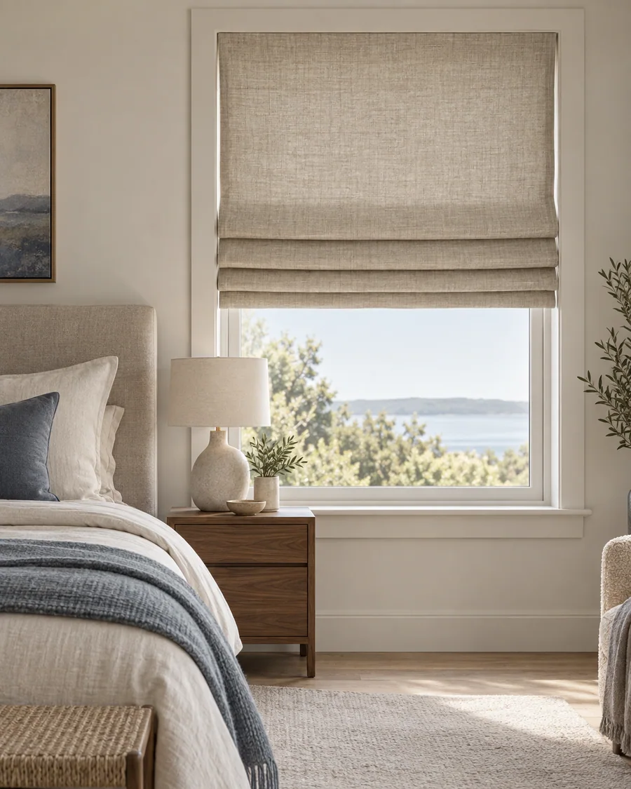 Roman blinds in a contemporary interior