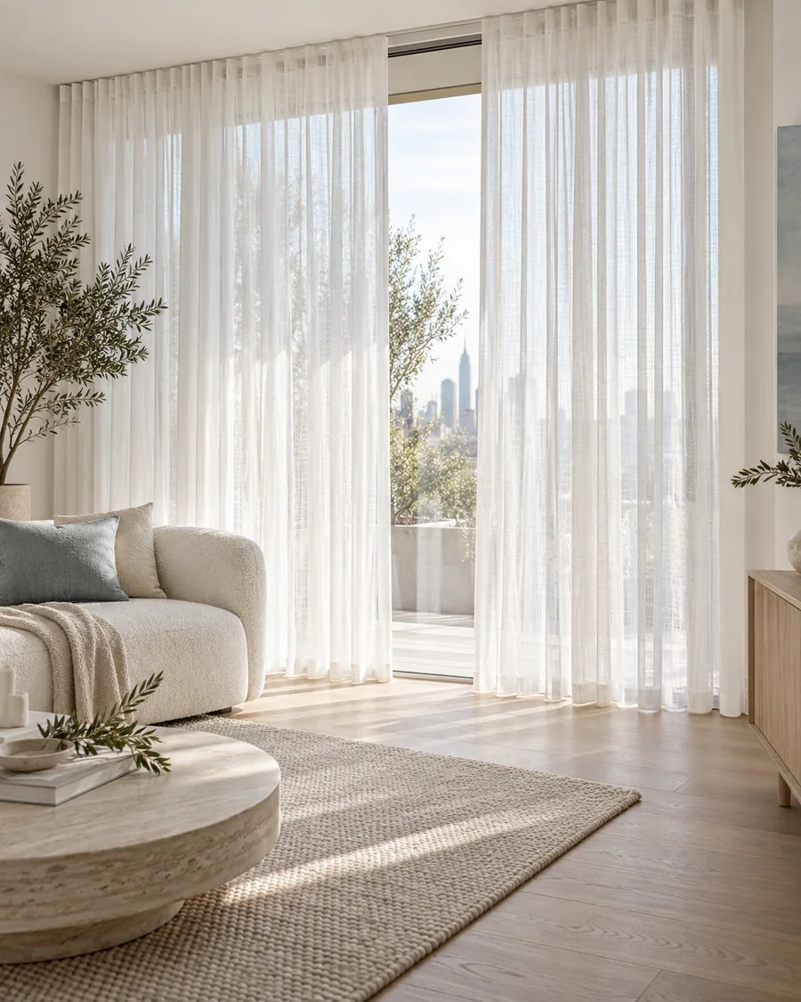 Sheer & lace curtains in a contemporary interior